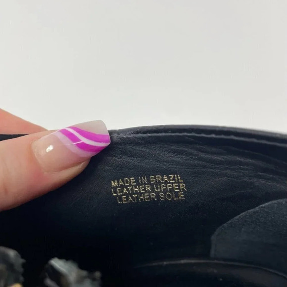 Trina Turk Los Gatos Open  Toe Leather Suede Croc Black Bootie Ankle Boot Sz 7.5 - Picture 9 of 10